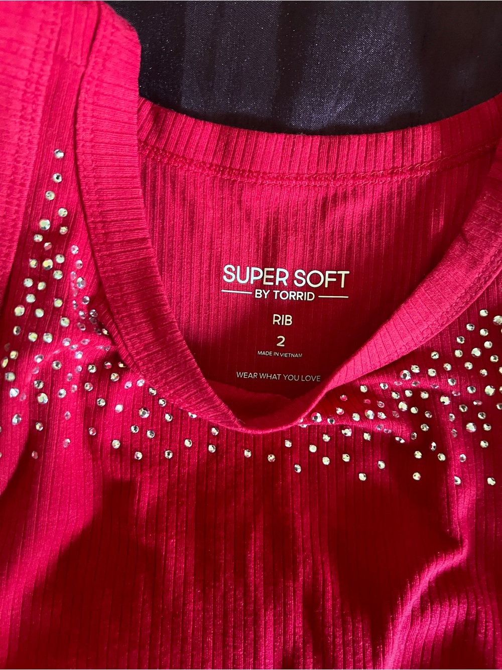torrid Red Ribbed Embellished Tank - Picture 3 of 3